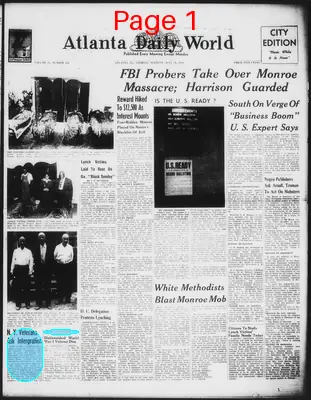 Page thumbnail for Atlanta Daily World