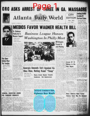 Page thumbnail for Atlanta Daily World