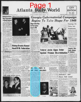 Page thumbnail for Atlanta Daily World