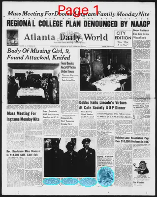 Page thumbnail for Atlanta Daily World