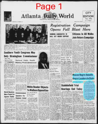 Page thumbnail for Atlanta Daily World