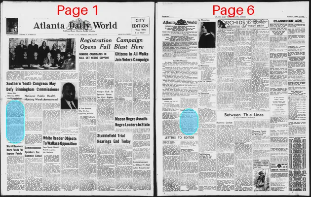 Page thumbnail for Atlanta Daily World