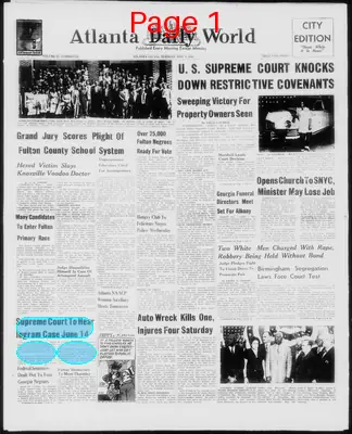 Page thumbnail for Atlanta Daily World