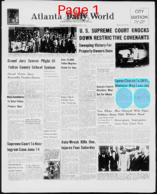 Page thumbnail for Atlanta Daily World