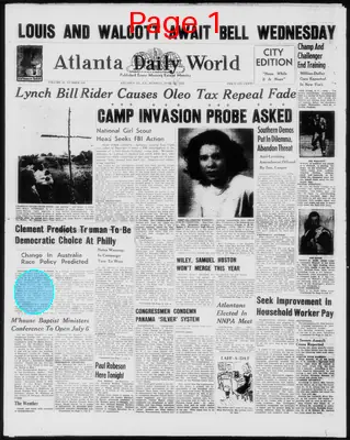 Page thumbnail for Atlanta Daily World