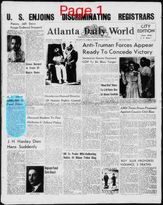 Page thumbnail for Atlanta Daily World