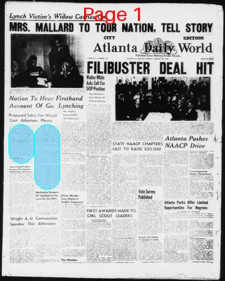Page thumbnail for Atlanta Daily World