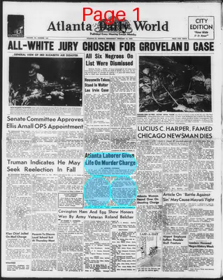 Page thumbnail for Atlanta Daily World
