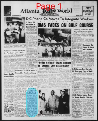 Page thumbnail for Atlanta Daily World