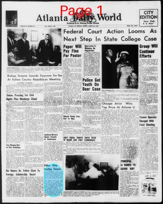 Page thumbnail for Atlanta Daily World
