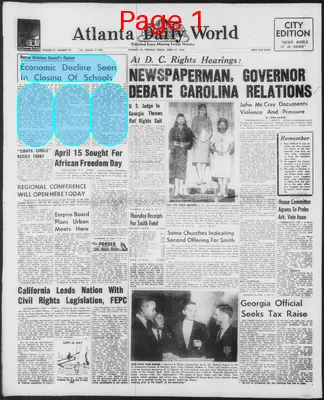 Page thumbnail for Atlanta Daily World