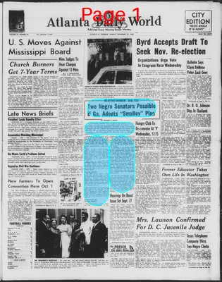 Page thumbnail for Atlanta Daily World