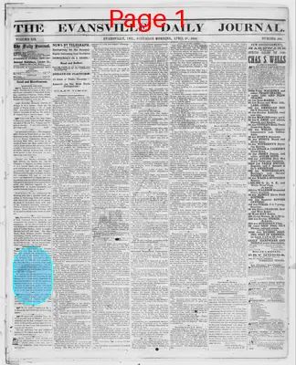 Page thumbnail for The Evansville Daily Journal