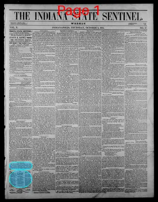 Page thumbnail for Indiana State Sentinel