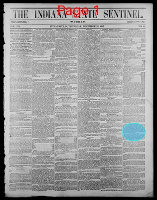 Page thumbnail for Indiana State Sentinel