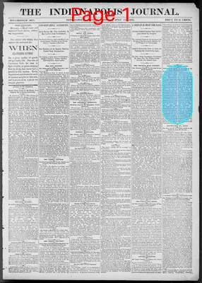 Page thumbnail for The Indianapolis Journal