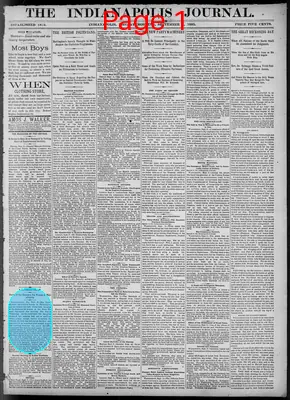 Page thumbnail for The Indianapolis Journal