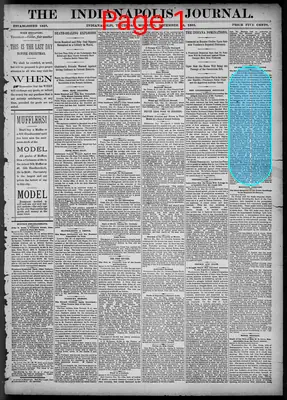 Page thumbnail for The Indianapolis Journal