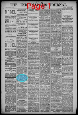 Page thumbnail for The Indianapolis Journal