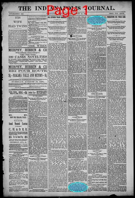 Page thumbnail for The Indianapolis Journal