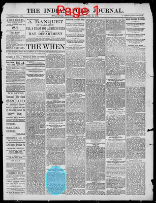 Page thumbnail for The Indianapolis Journal