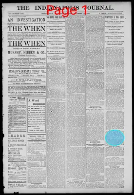 Page thumbnail for The Indianapolis Journal