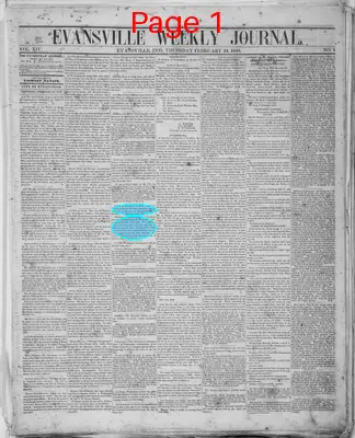 Page thumbnail for Evansville Weekly Journal