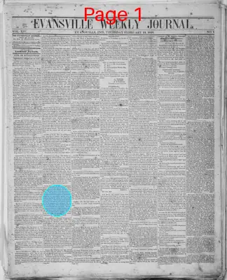 Page thumbnail for Evansville Weekly Journal
