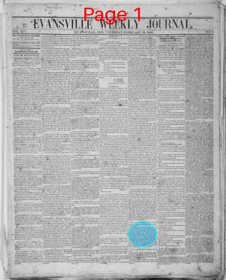 Page thumbnail for Evansville Weekly Journal
