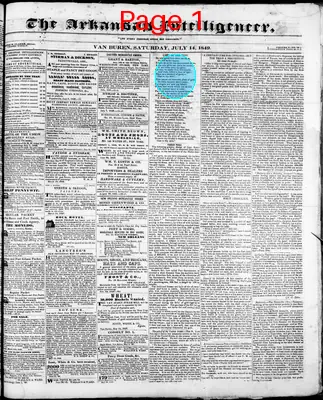 Page thumbnail for Arkansas Intelligencer