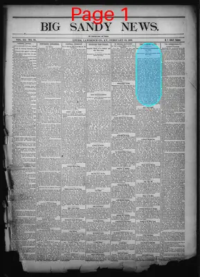 Page thumbnail for The Big Sandy News
