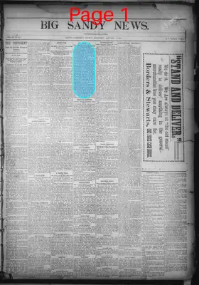 Page thumbnail for The Big Sandy News