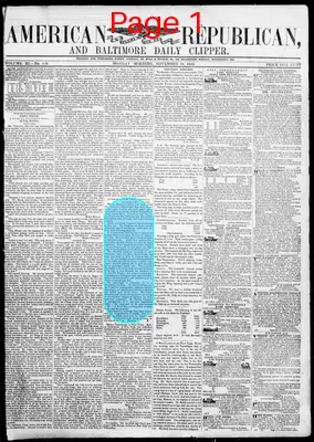 Page thumbnail for American Republican And Baltimore Daily Clipper