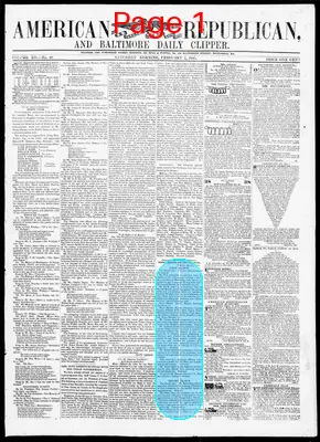 Page thumbnail for American Republican And Baltimore Daily Clipper
