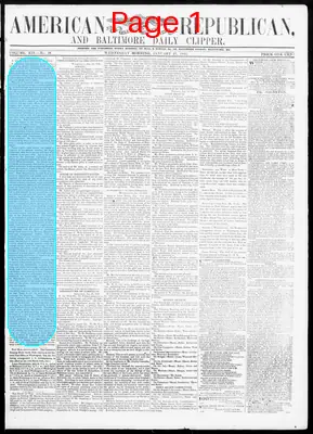 Page thumbnail for American Republican And Baltimore Daily Clipper