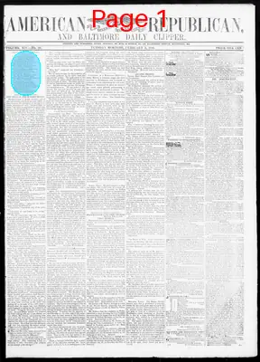 Page thumbnail for American Republican And Baltimore Daily Clipper