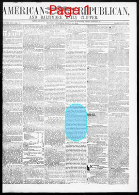 Page thumbnail for American Republican And Baltimore Daily Clipper