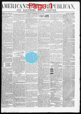 Page thumbnail for American Republican And Baltimore Daily Clipper