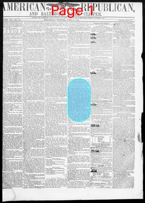 Page thumbnail for American Republican And Baltimore Daily Clipper