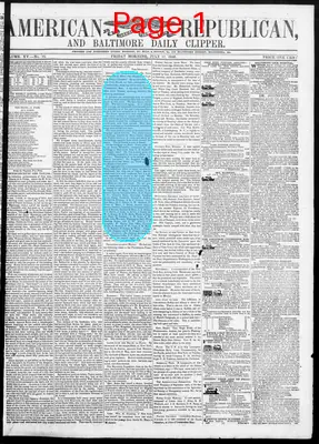 Page thumbnail for American Republican And Baltimore Daily Clipper