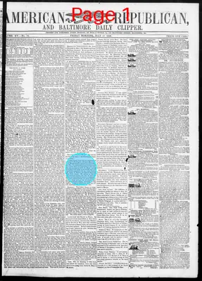 Page thumbnail for American Republican And Baltimore Daily Clipper