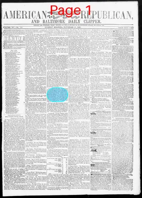Page thumbnail for American Republican And Baltimore Daily Clipper