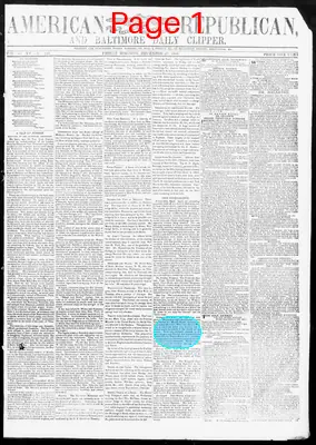 Page thumbnail for American Republican And Baltimore Daily Clipper