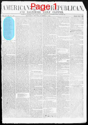 Page thumbnail for American Republican And Baltimore Daily Clipper