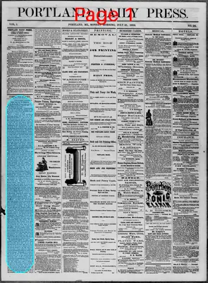 Page thumbnail for The Portland Daily Press