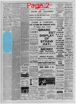 Page thumbnail for The Portland Daily Press
