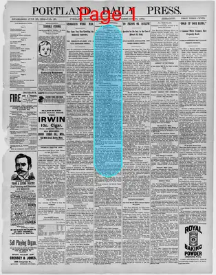 Page thumbnail for The Portland Daily Press