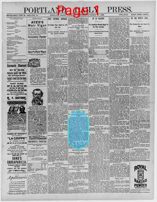Page thumbnail for The Portland Daily Press