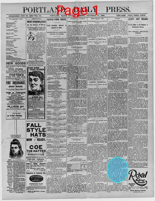 Page thumbnail for The Portland Daily Press