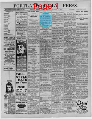 Page thumbnail for The Portland Daily Press